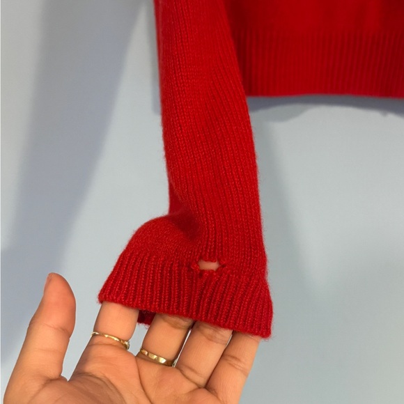 Reformation Clara Cashmere Crew Cardigan Cherry Small - Picture 5 of 8